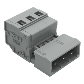 Wago 231-603 apacsatlakozó, 3 pólusú, 2,5 mm², 5 mm, szürke