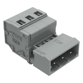 Wago 231-603/018-000 apacsatlakozó, 3 pólusú, 2,5 mm², 5 mm, szürke
