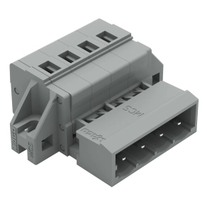 Wago 231-604/019-000 apacsatlakozó, 4 pólusú, 2,5 mm², 5 mm, szürke