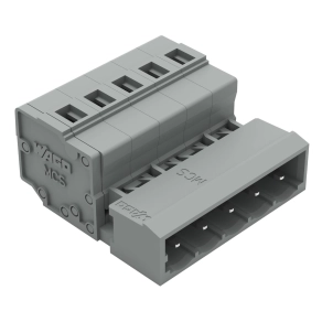 Wago 231-605 apacsatlakozó, 5 pólusú, 2,5 mm², 5 mm, szürke