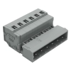 Wago 231-606 apacsatlakozó, 6 pólusú, 2,5 mm², 5 mm, szürke