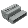 Wago 231-606/018-000 apacsatlakozó, 6 pólusú, 2,5 mm², 5 mm, szürke