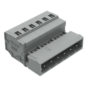 Wago 231-606/018-000 apacsatlakozó, 6 pólusú, 2,5 mm², 5 mm, szürke