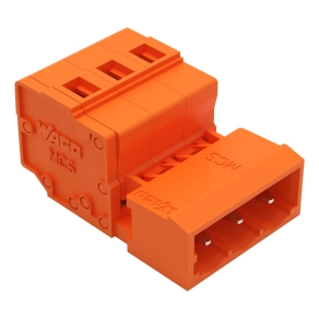 Wago 231-633 apacsatlakozó, 3 pólusú, 2,5 mm², 5,08 mm, narancssárga
