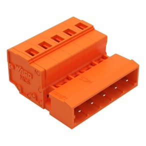 Wago 231-635 apacsatlakozó, 5 pólusú, 2,5 mm², 5,08 mm, narancssárga