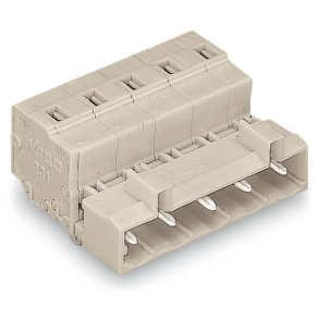Wago 723-604/018-000 1 vezetékes apacsatlakozó, CAGE CLAMP®, 2,5 mm², 7,5 mm lábtávolság, 4 pólusú, 100%-ig védett a hibás bekötés ellen, DIN-35 sínre/panelre szerelhető, bepattintható szerelőlábbal, 