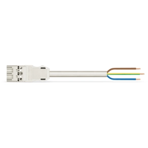 Wago 771-9993/206-302 WINSTA® MIDI előszerelt csatlakozókábel, dugó/szabad vég, 3 pólusú, A kódolás, H05VV-F 3G 1,5 mm², 3 m, Eca, fehér