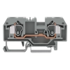 Wago 284-902 2 vezetékes átmenő sorkapocs, 10 mm², CAGE CLAMP, középső jelölés, DIN 35 × 15 és 35 × 7,5, narancssárga