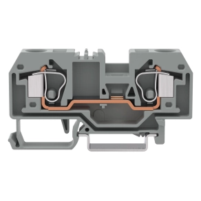 Wago 284-992 2 vezetékes átmenő sorkapocs, 10 mm², CAGE CLAMP, Ex e II, középső jelölés, DIN 35 × 15 és 35 × 7,5, világosszürke