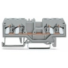 Wago 280-833 4 vezetékes átmenő sorkapocs, 2,5 mm², középső jelölés, DIN 35 x 15 és DIN 35 x 7,5 sínhez, CAGE CLAMP®, szürke