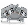 Wago 281-631 3 vezetékes átmenő sorkapocs, 4 mm², középső jelölés, DIN 35 x 15 és DIN 35 x 7,5 sínhez, CAGE CLAMP®, szürke