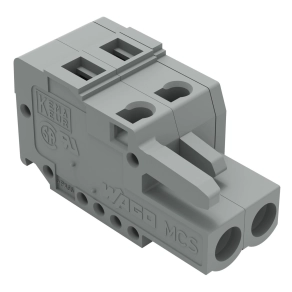 Wago 231-102/026-000 anyacsatlakozó, 2 pólusú, 2,5 mm², 5 mm, szürke