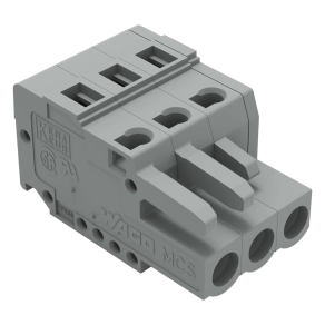 Wago 231-103/026-000 anyacsatlakozó, 3 pólusú, 2,5 mm², 5 mm, szürke