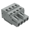 Wago 231-104/026-000 1 vezetékes anyacsatlakozó, CAGE CLAMP®, 2,5 mm², 5 mm lábtávolság, 4 pólusú, szürke