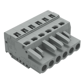 Wago 231-106/026-000 anyacsatlakozó, 6 pólusú, 2,5 mm², 5 mm, szürke