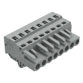 Wago 231-108/008-000 anyacsatlakozó, 8 pólusú, 2,5 mm², 5 mm, szürke