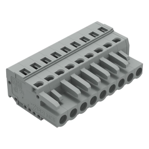 Wago 231-109/026-000 anyacsatlakozó, 9 pólusú, 2,5 mm², 5 mm, szürke