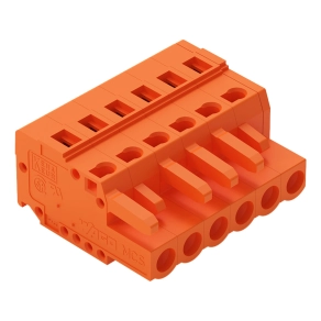 Wago 231-306/026-000 anyacsatlakozó, 6 pólusú, 2,5 mm², 5,08 mm, narancssárga