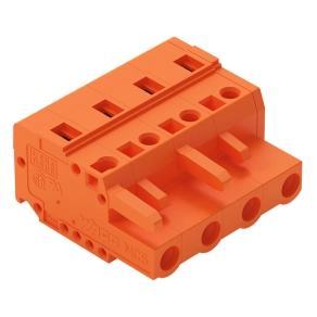 Wago 231-704/026-000 anyacsatlakozó, 4 pólusú, 2,5 mm², 7,62 mm, narancssárga