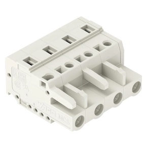 Wago 721-204/026-000 1 vezetékes anyacsatlakozó, CAGE CLAMP®, 2,5 mm², 7,5 mm lábtávolság, 4 pólusú, 100%-ig védett a hibás bekötés ellen, világosszürke