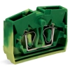 Wago 264-327 2 vezetékes középső földelősorkapocs, nyomógombok nélkül, 1 pólusú, 2,5 mm², CAGE CLAMP®, zöld-sárga