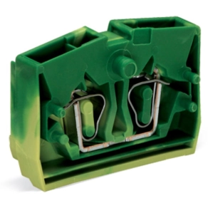 Wago 264-327 2 vezetékes középső földelősorkapocs, nyomógombok nélkül, 1 pólusú, 2,5 mm², CAGE CLAMP®, zöld-sárga