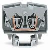 Wago 264-701 2 vezetékes miniatűr átmenő sorkapocs, 2,5 mm², vizsgálati lehetőség, középső jelölés, DIN-15-ös sínre, CAGE CLAMP®, szürke