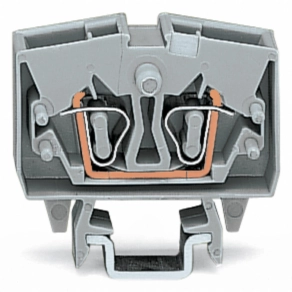 Wago 264-701 2 vezetékes miniatűr átmenő sorkapocs, 2,5 mm², vizsgálati lehetőség, középső jelölés, DIN-15-ös sínre, CAGE CLAMP®, szürke