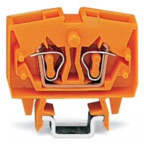 Wago 264-706 2 vezetékes miniatűr átmenő sorkapocs, 2,5 mm², vizsgálati lehetőség, középső jelölés, DIN-15-ös sínre, CAGE CLAMP®, narancssárga