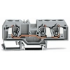 Wago 284-684 3 vezetékes átmenő sorkapocs, 10 mm², középső jelölés, DIN 35 x 15 és DIN 35 x 7,5 sínhez, CAGE CLAMP®, kék