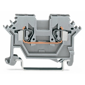 Wago 280-601 2 vezetékes átmenő sorkapocs, 2,5 mm², CAGE CLAMP, oldalsó jelölőnyílások, DIN 35 × 15 és 35 × 7,5, szürke