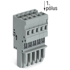 Wago 769-105 anyacsatlakozó, 5 pólusú, 4 mm², szürke