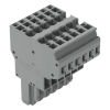 Wago 769-126 2 vezetékes anyacsatlakozó, 6 pólusú, 4 mm², 5 mm, CAGE CLAMP, kódolólábakkal, szürke