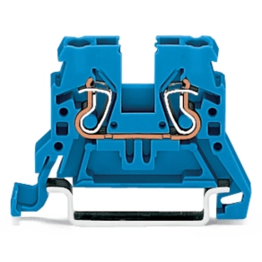 Wago 870-904 2 vezetékes átmenő sorkapocs, 2,5 mm², CAGE CLAMP, Ex i, oldalsó/középső jelölés, DIN 35 × 15 és 35 × 7,5, kék
