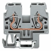 Wago 870-911 2 vezetékes átmenő sorkapocs, 2,5 mm², oldalsó és középső jelölés, DIN-15-ös sínre, CAGE CLAMP®, szürke