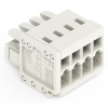 Wago 734-104 anyacsatlakozó, 4 pólusú, 1,5 mm², 3,5 mm, világosszürke