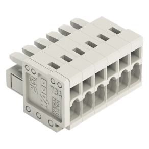 Wago 734-106 anyacsatlakozó, 6 pólusú, 1,5 mm², 3,5 mm, világosszürke