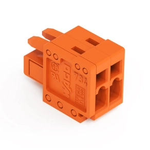 Wago 734-202 anyacsatlakozó, 2 pólusú, 1,5 mm², 3,81 mm, narancssárga
