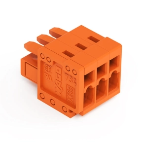 Wago 734-203 anyacsatlakozó, 3 pólusú, 1,5 mm², 3,81 mm, narancssárga
