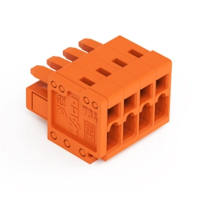 Wago 734-204 anyacsatlakozó, 4 pólusú, 1,5 mm², 3,81 mm, narancssárga