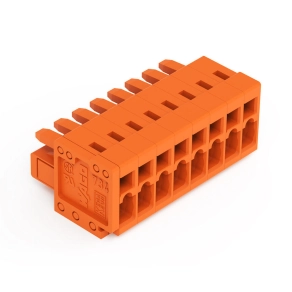 Wago 734-208 anyacsatlakozó, 8 pólusú, 1,5 mm², 3,81 mm, narancssárga