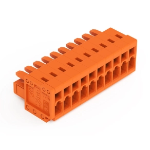 Wago 734-210 anyacsatlakozó, 10 pólusú, 1,5 mm², 3,81 mm, narancssárga
