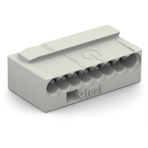 Wago 243-308 MICRO PUSH WIRE® vezetékösszekötő, 8 vezetékhez, tömör vezetőknek, max. 0,8 mm átmérő, világosszürke fedél, max. 60 °C, világosszürke