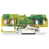 Wago 281-657 földelősorkapocs, 4 vezetékes, 4 mm², CAGE CLAMP®, DIN 35 × 15 és 35 × 7,5 sínhez, középső jelölés, zöld-sárga