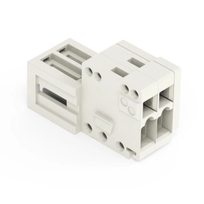 Wago 734-302 apacsatlakozó, 2 pólusú, 1,5 mm², 3,5 mm, világosszürke