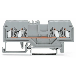 Wago 279-831 4 vezetékes átmenő sorkapocs, 1,5 mm², középső jelölés, DIN 35 x 15 és DIN 35 x 7,5 sínhez, CAGE CLAMP®, szürke