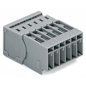 Wago 769-606 1 vezetékes apacsatlakozó, 6 pólusú, 4 mm², 5 mm, CAGE CLAMP, szürke