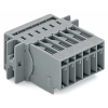 Wago 769-606/002-000 1 vezetékes apacsatlakozó, 6 pólusú, 4 mm², 5 mm, CAGE CLAMP, szorítóbilinccsel, szürke