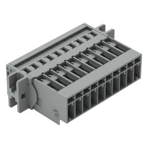 Wago 769-610/002-000 1 vezetékes apacsatlakozó, 10 pólusú, 4 mm², 5 mm, CAGE CLAMP, szorítóbilinccsel, szürke