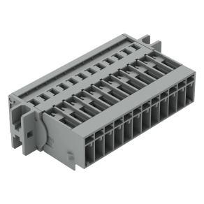 Wago 769-612/002-000 1 vezetékes apacsatlakozó, 12 pólusú, 4 mm², 5 mm, CAGE CLAMP, szorítóbilinccsel, szürke